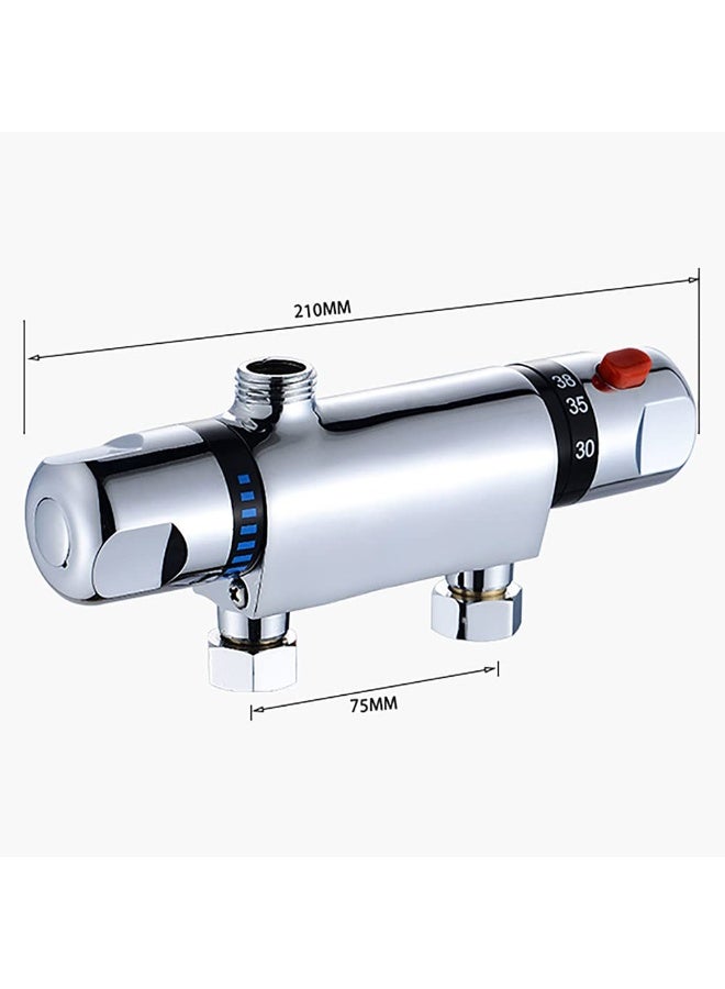 دايتويز صنبور دش حوض استحمام ثرموستاتي، قضيب صنبور دش مثبت على الحائط من الكروم، صمام تحويل من النحاس الكروم، صنبور مضاد للحروق، ملحقات حمام ذكية بدرجة حرارة ثابتة. - Image 2